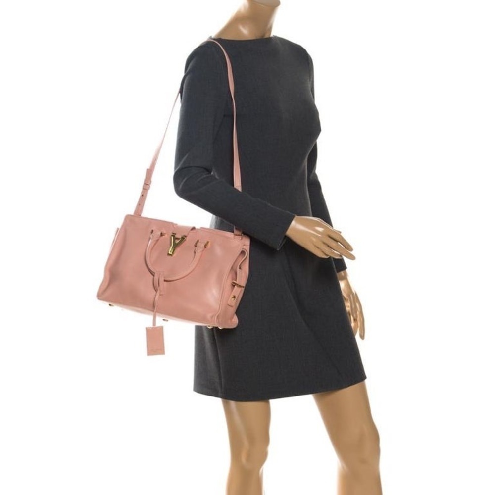 Authentic YSL Saint Laurent Pairs Small Cabas Ligne Y Tote Pink - Picture 12 of 12